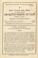 Bidprentje, De Valck Jan-Baptist-Prosper